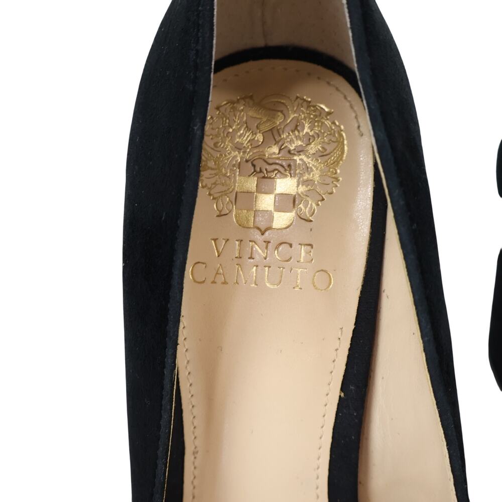 Vince Camuto Black Suede Angular Block Heel Pointed Toe Heel Size 8 - Picture 6 of 9